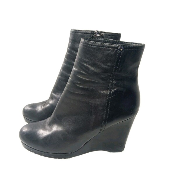 Prada Black Leather Wedge Boots Women's Size 36 | US 6 - Picture 5 of 15